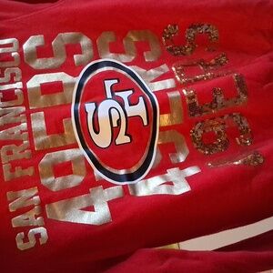 RARE Victoria’s Secret Pink San Francisco 49ers Bling Hoodie Red